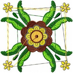 Flowers And Tree Embroidery Design 9